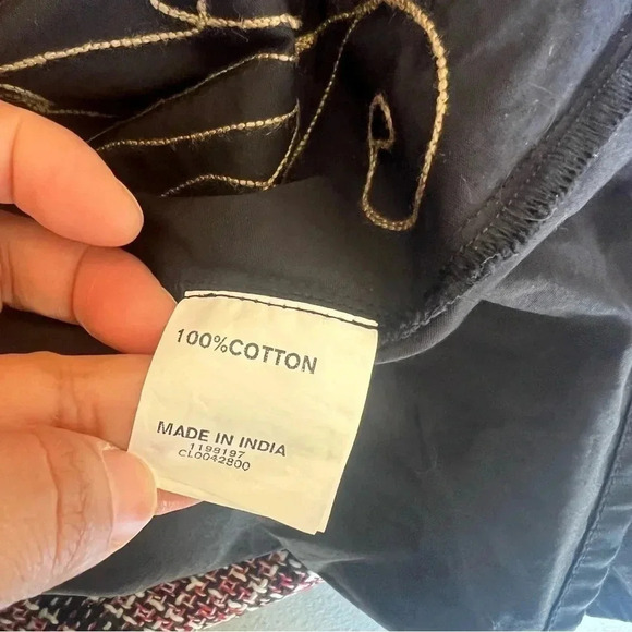 eShakti Size S Black Filigree Embellished Poplin Midi Dress - Picture 8 of 8